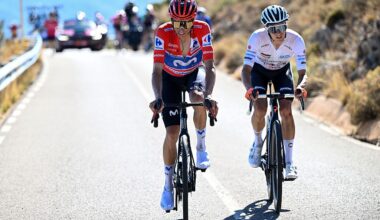 2026 Vuelta a Espa&ntilde;a stage 9: Oscar Onley (r) and Enric Mas (l) attack on the final climb