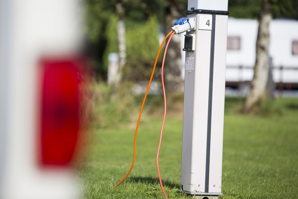 Electricity connection at a traveller site