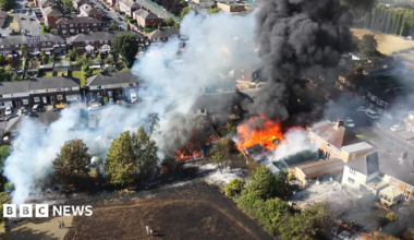 Homes on fire as blazes rage across the West Midlands