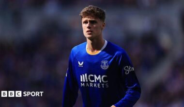 Harrison Armstrong in action for Everton against Crystal Palace in the Premier League