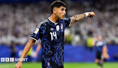 Exequiel Palacios in action for Argentina during the 2026 World Cup