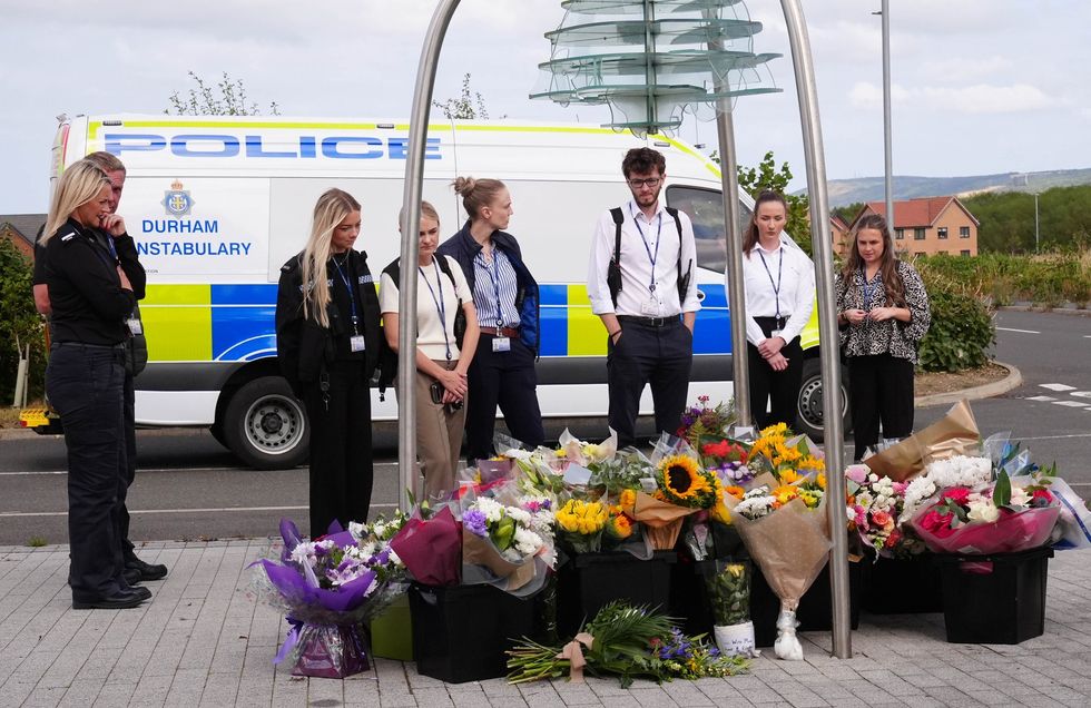 Flowers at the Cleveland Police