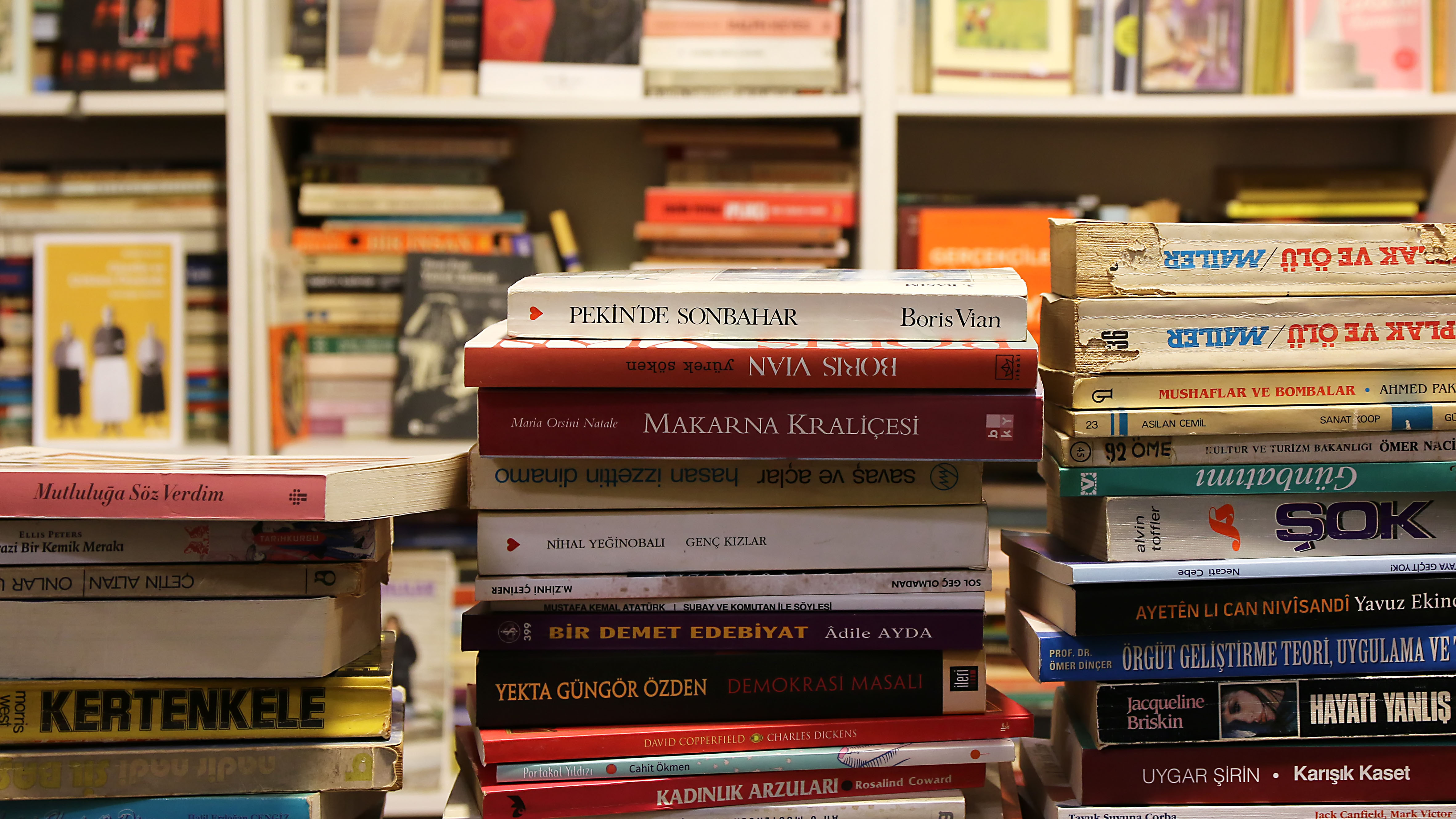 Books in a second-hand bookshop.