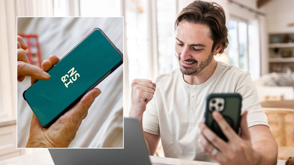 NS&I account and man on phone