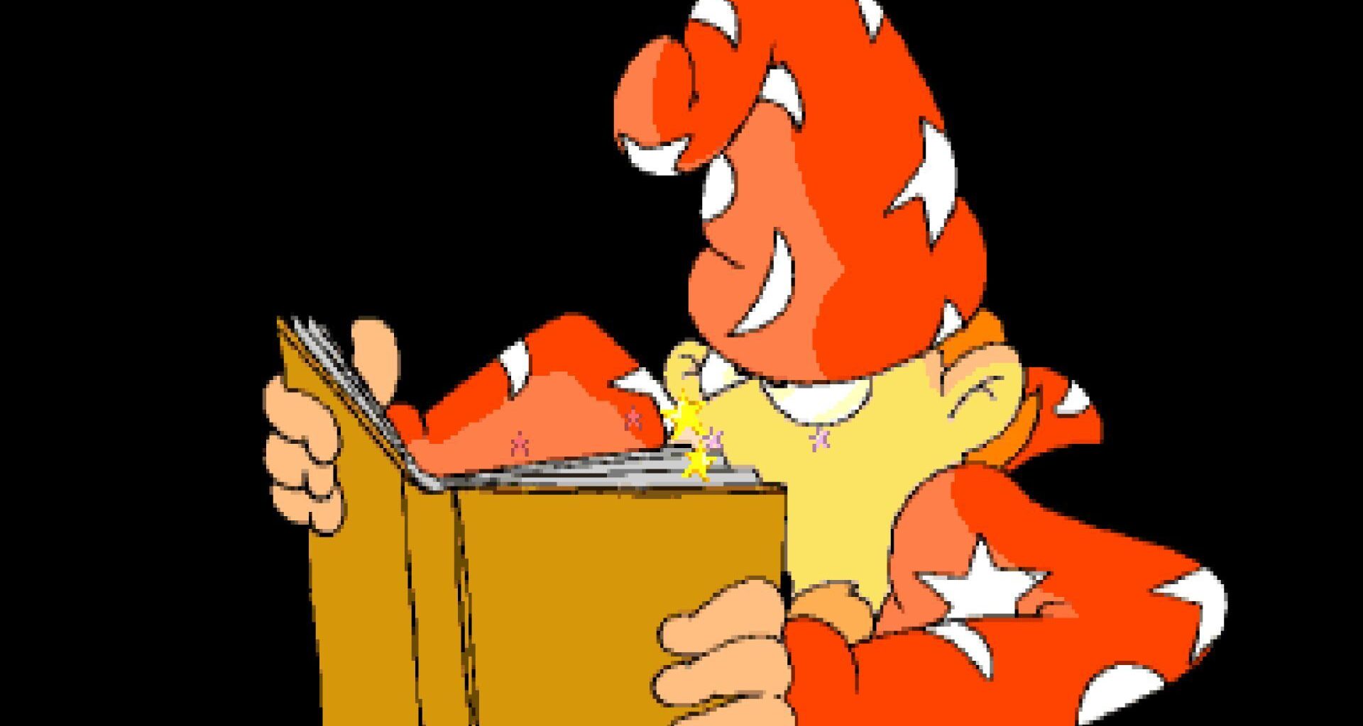 Rincewind the wizard reads a magical book suspiciously