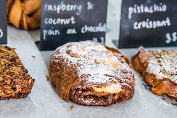 Pistachio Croissant Raspberry Coconut Pastry Display Pistachio Croissant Raspberry Coconut Pastry Display
