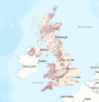 Radon is a naturally occurring gas present across the country. This map shows where radon levels are the highest in the UK, with the darkest areas the worst affected
