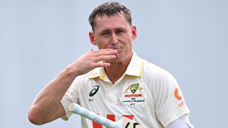 Ricky Ponting on Marnus Labuschagne (pictured): 'He can't score off the back foot. If you can't score off the back foot in Test cricket, then batting becomes hard.'