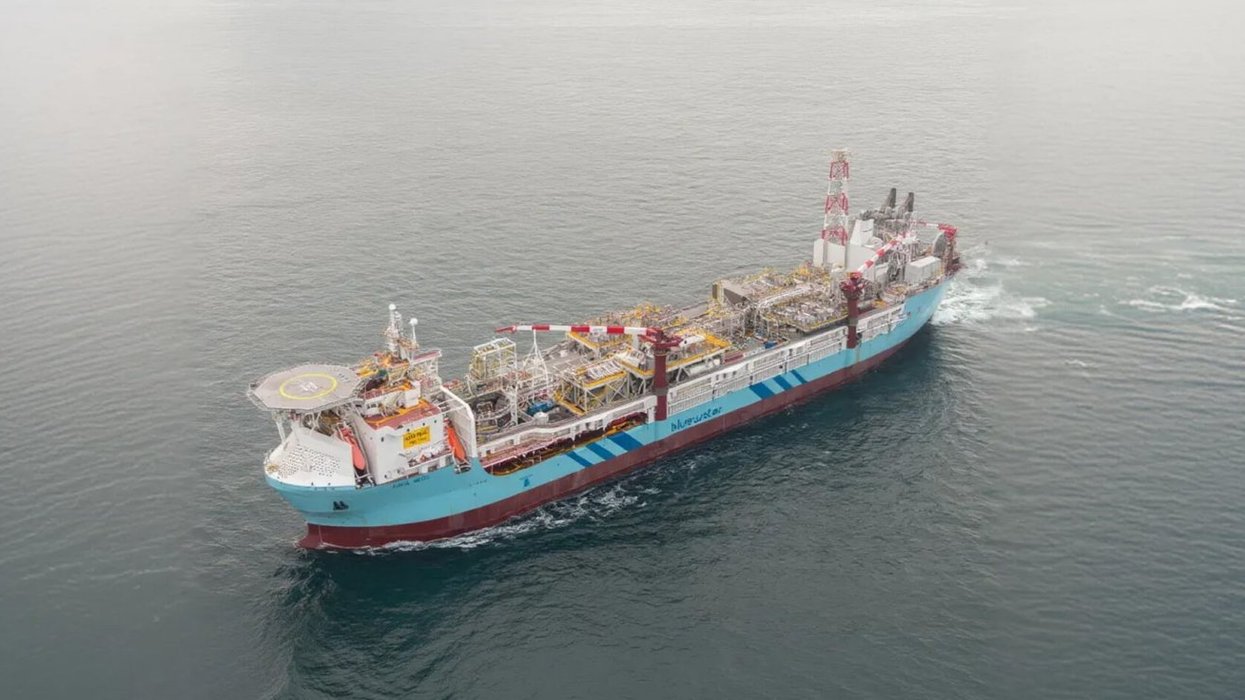 The Aoka Mizu floating oil platform, set to drill in the Falkland Islands