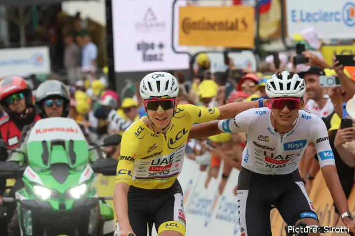 Tadej Pogacar and Isaac del Toro at the 2026 Tour de France