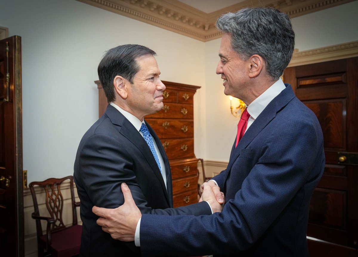 Marco Rubio and UK Foreign Secretary Miliband Discuss Ukraine, Iran and Transatlantic Security