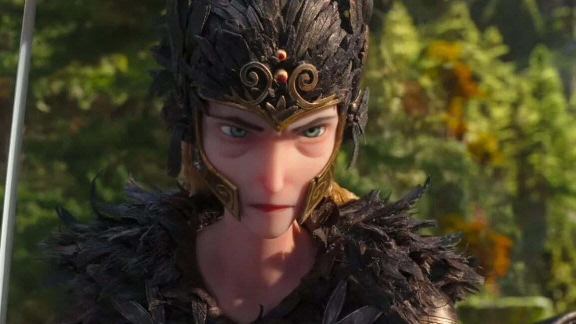 stop motion animated figure of a women in battle gear, looking fierce