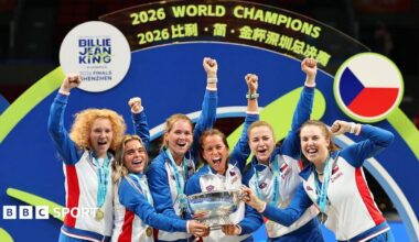 Czech Republic celebrate winning the Billie Jean King Cup