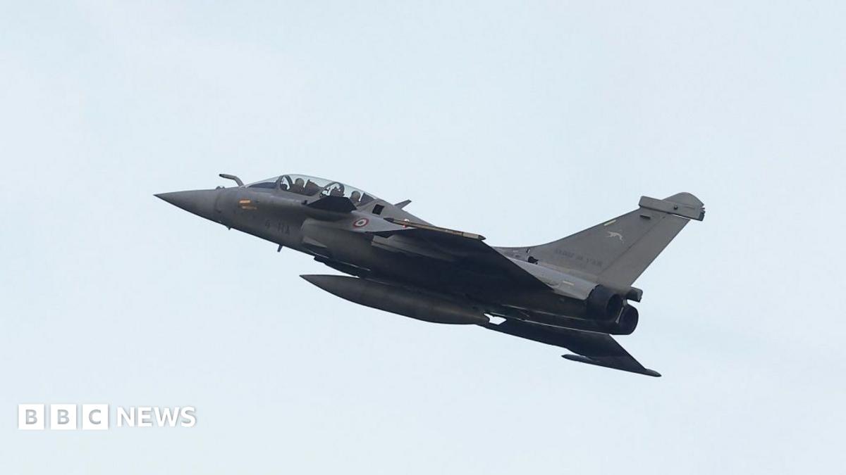 A Rafale B standard F4 fighter jet of France's air force flies as part of Nato's Enhanced Air Policing (eAP) mission in the Baltic States, on December 17, 2024 at Siauliai airbase in Lithuania.