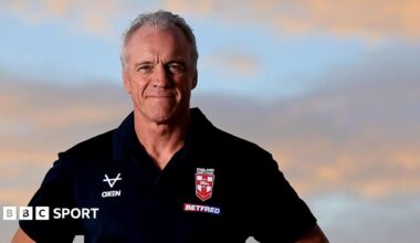 Brian McDermott in a black England branded polo shirt