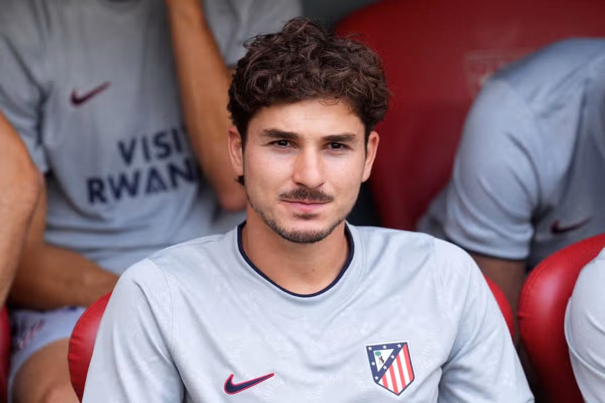 Julian Alvarez before the LaLiga EA Sports 2026/27 match between Athletic Club and Atletico de Madrid.