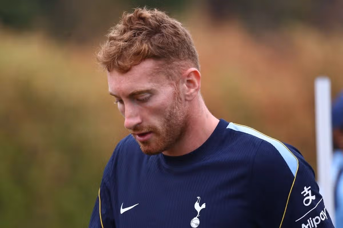 Dejan Kulusevski in training at Tottenham's Hotspur Way complex