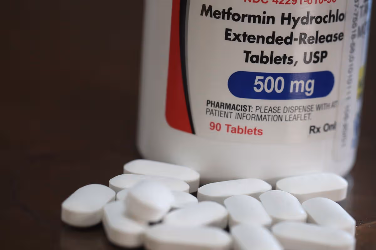 CHICAGO, ILLINOIS - JULY 09: In this photo illustration, Avkare metformin ER 500 mg tablets are shown on July 09, 2020 in Chicago, Illinois. Avkare and several other distributors are recalling the drug, which is used to treat people with type 2 diabetes, after high levels of N-nitrosodimethylamine (NDMA) impurities, a known carcinogen, have been found in the tablets.  (Photo Illustration by Scott Olson/Getty Images)