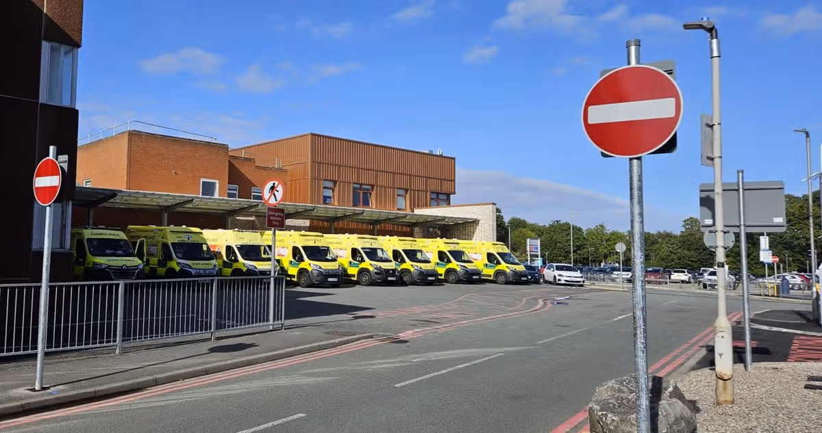 Queues of ambulances outside Arrowe Park hospital where staff have described desperate scenes