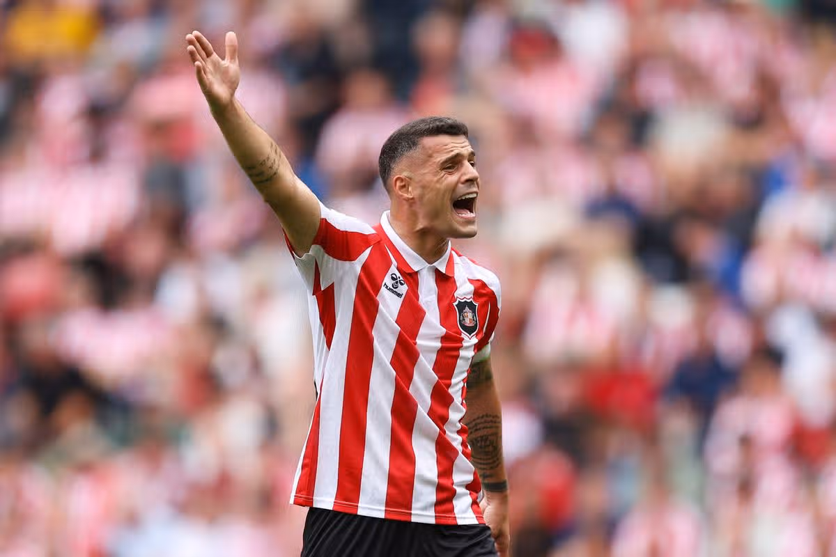 Granit Xhaka reacts