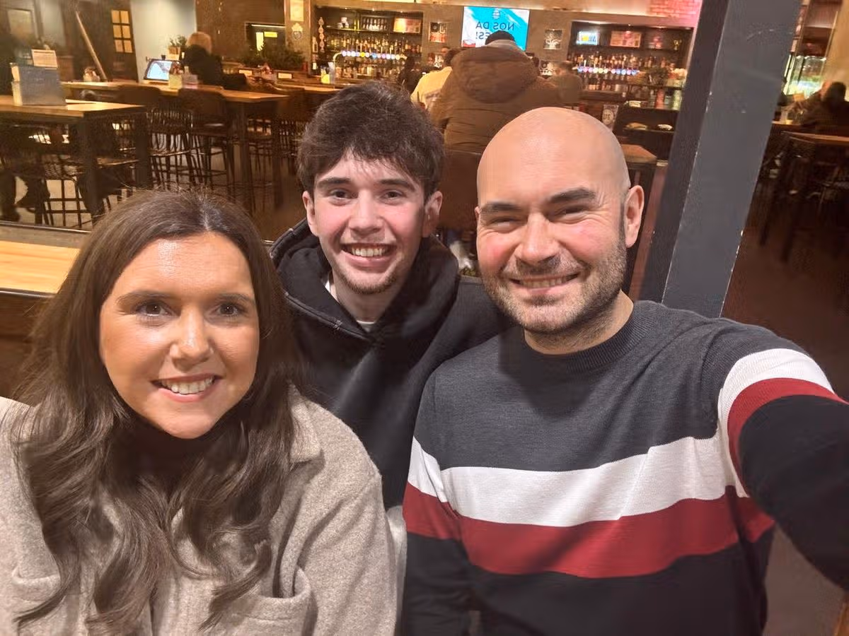 Riley Lubas with parents Chris and Kate