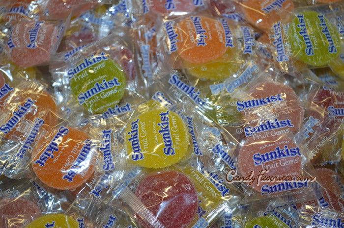 Individually wrapped Sunkist Fruit Gems kosher candy