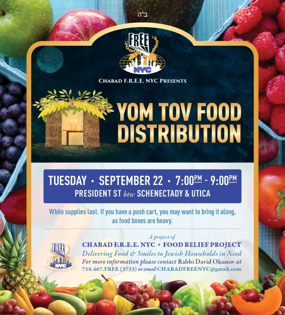 F.R.E.E. to Distribute Yom Tov Food in Crown Heights