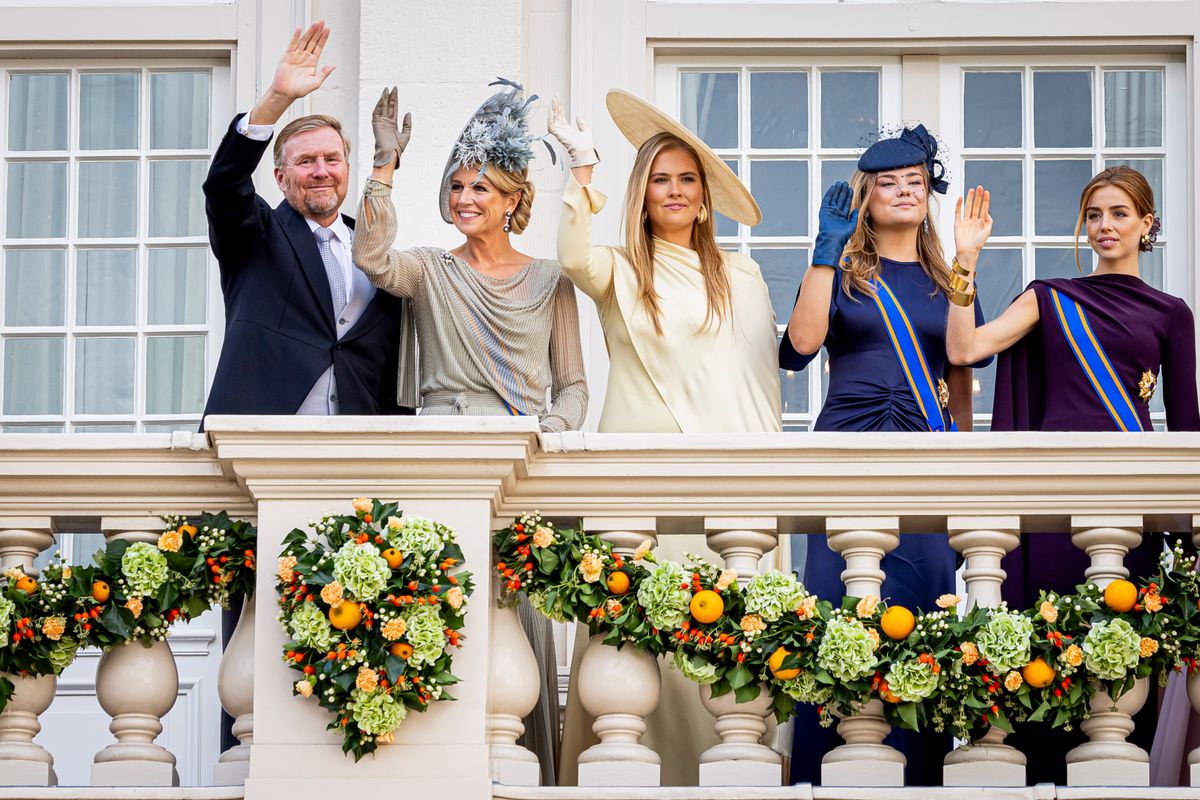 A year earlier, Queen Máxima embraced a dramatically different aesthetic in an aquamarine, crystal-embroidered Jan Taminiau gown for Prinsjesdag on September 16, 2025.