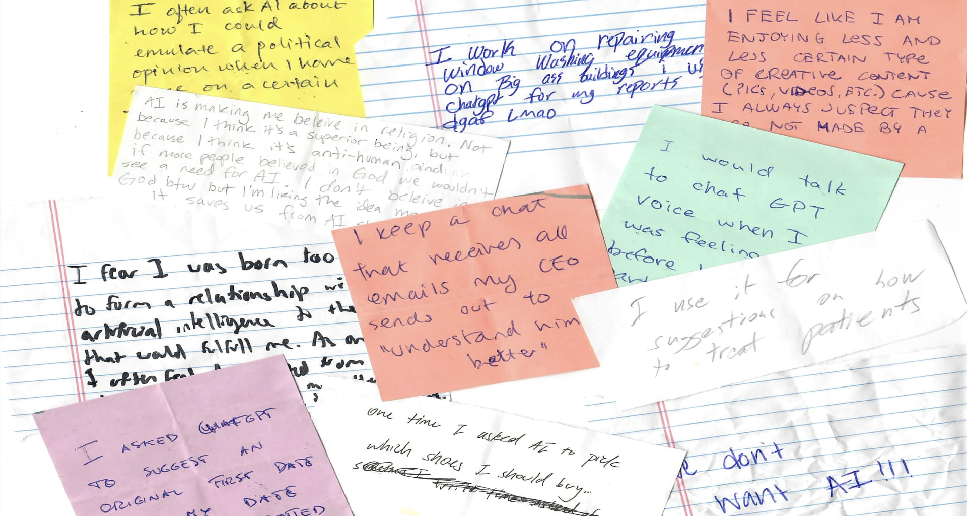 Artist's AI secrets project collects hundreds of anonymous confessions