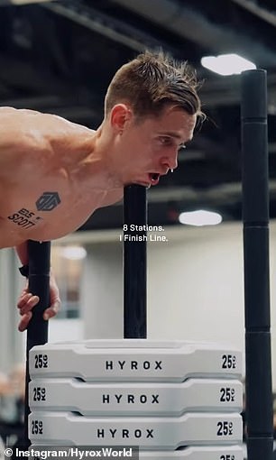 The sport's Instagram page promotes the highly competitive nature of Hyrox, which some have branded 'toxic'