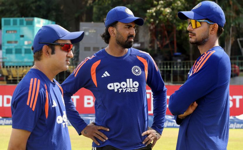 K L Rahul with Gautam Gambhir K L Rahul with Gautam Gambhir