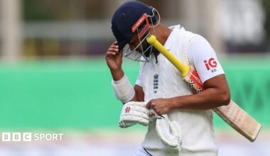 England opener Emilio Gay is dismissed at Edgbaston