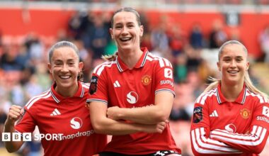 Elisabeth Terland celebrates scoring against West Ham