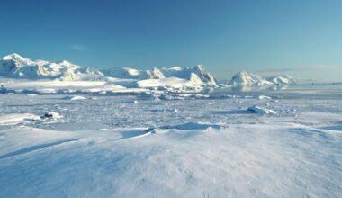 Winter Snow Covered Antarctica Aerial Landscape