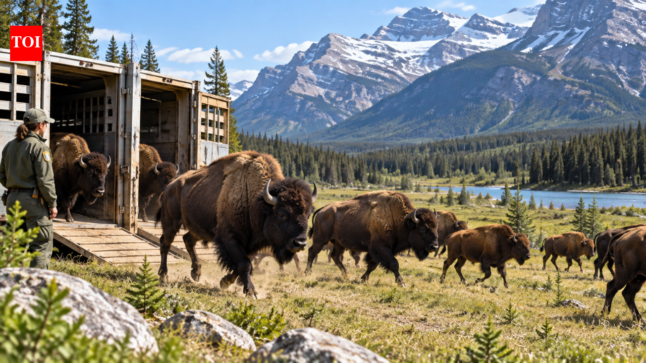 Canada released 26 bison into Banff National Park in 2017; the herd grew rapidly as scientists tracked its return to the wild | World News
