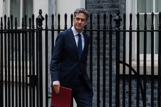 LONDON, UNITED KINGDOM - SEPTEMBER 08, 2026: Secretary of State for Foreign, Commonwealth and Development Affairs Ed Miliband arrives in Downing Street to attend weekly Cabinet meeting in London, United Kingdom on September 08, 2026. (Photo credit should read Wiktor Szymanowicz/Future Publishing via Getty Images)