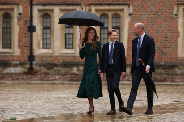 Prince George, accompanied by his parents, the Prince and Princess of Wales, starts his first day at Eton College in Windsor, Berkshire. Picture date: Tuesday September 8, 2026. PA Photo. Photo credit should read: Adrian Dennis/PA Wire