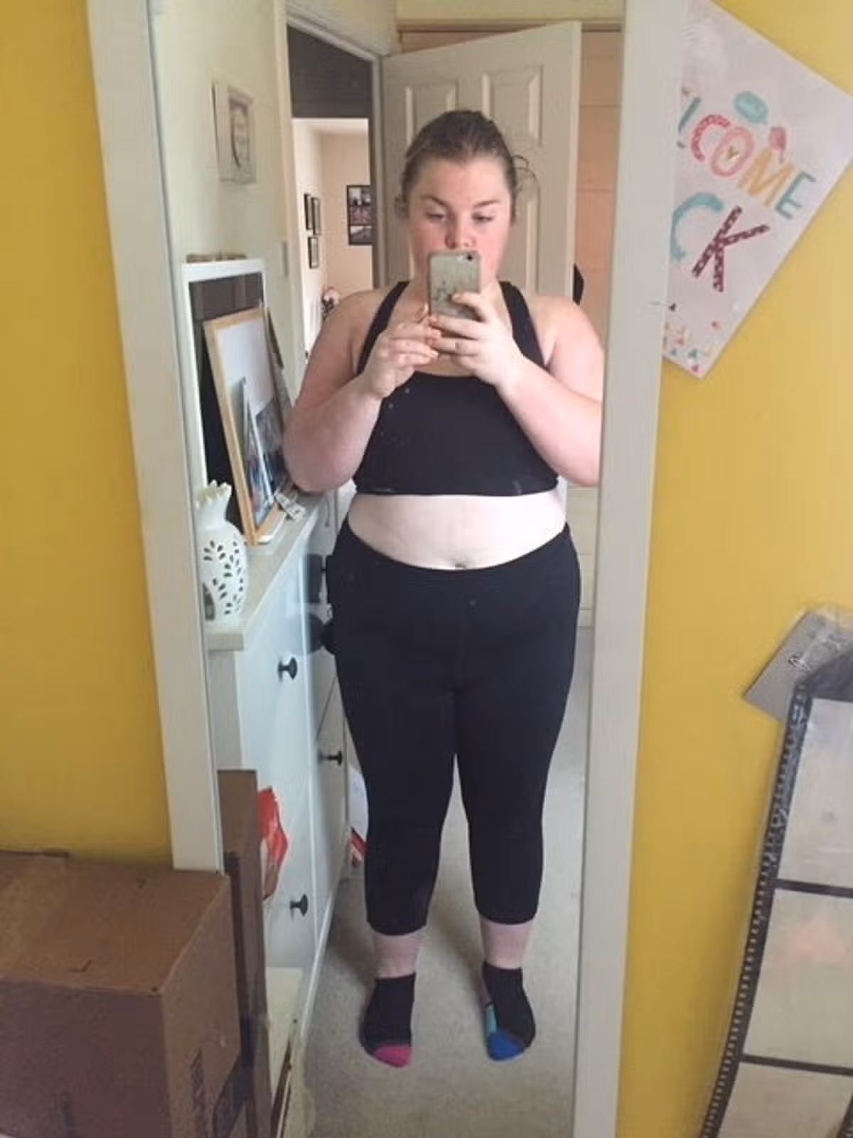 Megan Winstanley before her weight loss