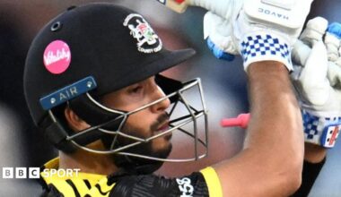 Daz Ahmed batting