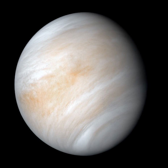 NASA’s Mariner 10 spacecraft captured this view of Venus in February 1974. Image credit: NASA / JPL-Caltech.