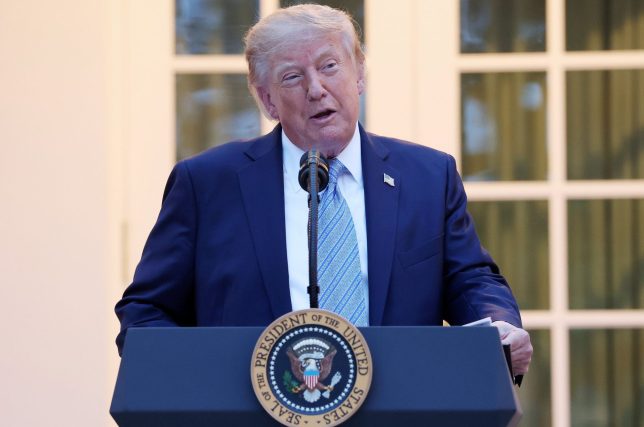 WASHINGTON, DC - SEPTEMBER 17: U.S. President Donald Trump speaks at a dinner in the Rose Garden of the White House on September 17, 2026 in Washington, DC. Trump was hosting the dinner for hunters, anglers and outdoor industry leaders after signing executive orders expanding hunting and fishing on public lands and reversing certain restrictions enacted in the Biden administration. (Photo by Anna Moneymaker/Getty Images)