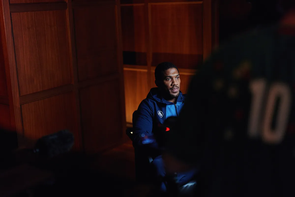 Anthony Joshua fields questions in Saudi Arabia in July 2026
