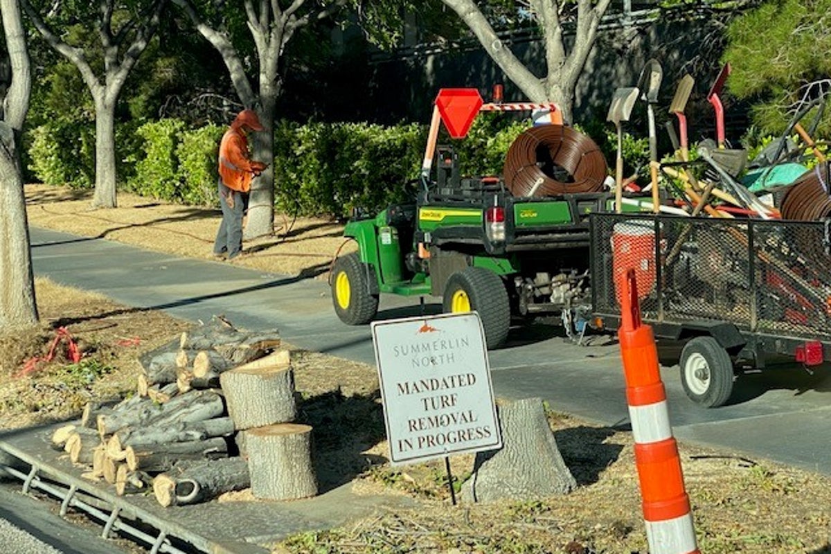 Las Vegas is replacing grass in some of its parks with fake turf to save water