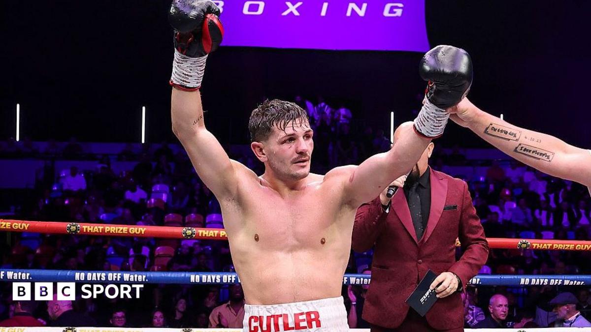 Lee Cutler celebrates after victory in his fight