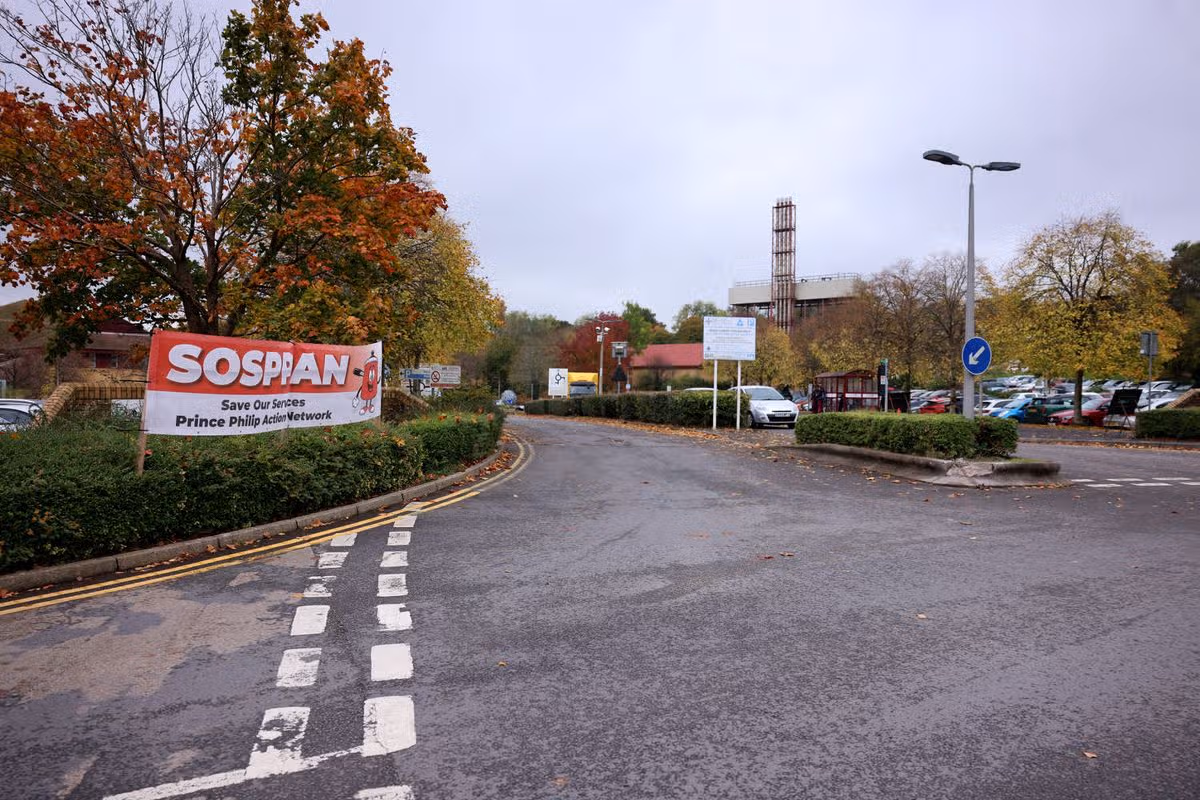 The entrance to Prince Philip Hospital in Llanelli