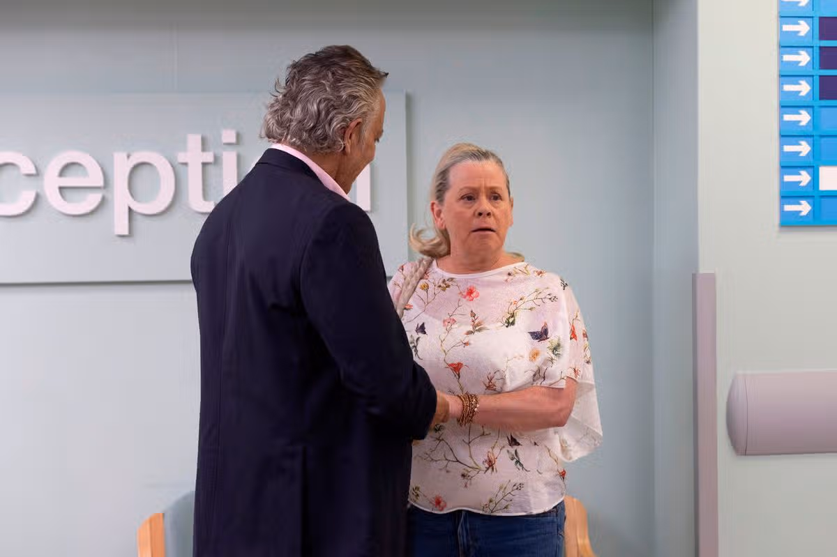 Bernie Winter at the hospital in Coronation Street