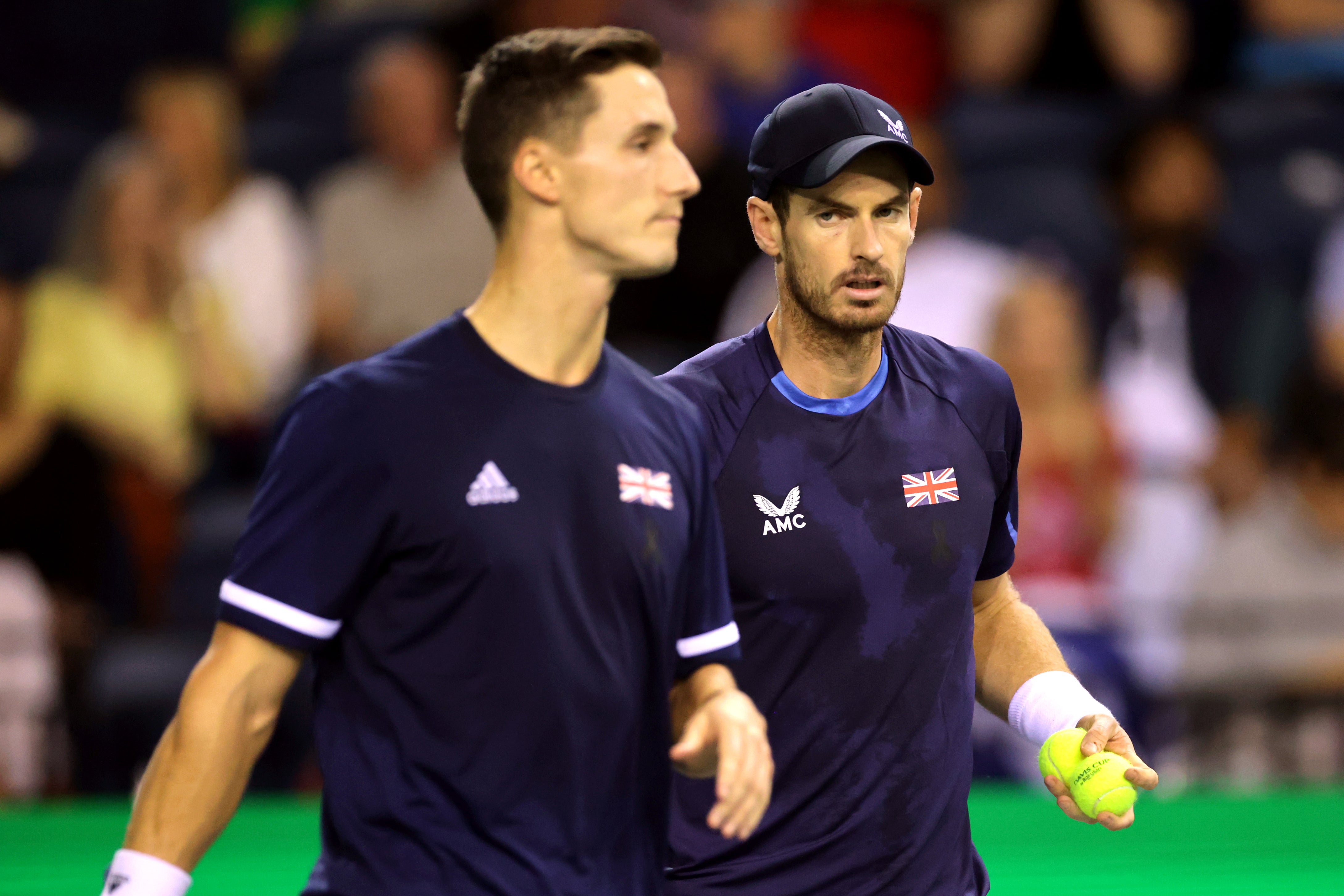 Joe Salisbury (left) played alongside Andy Murray for Great Britain in the Davis Cup