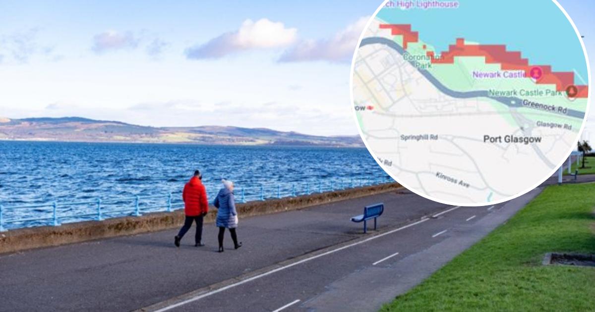 Inverclyde areas at risk of coastal flooding by 2050