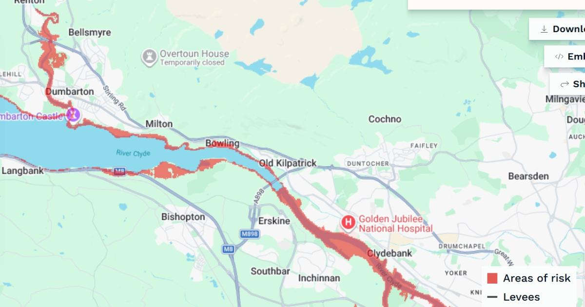 Parts of Dumbarton underwater by 2050 due to climate crisis