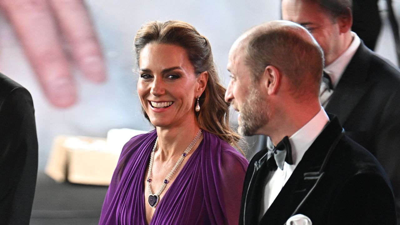 The Princess of Wales dazzles in rarely seen amethyst necklace as she joins Prince William and Tom Cruise at star-studded premiere in London